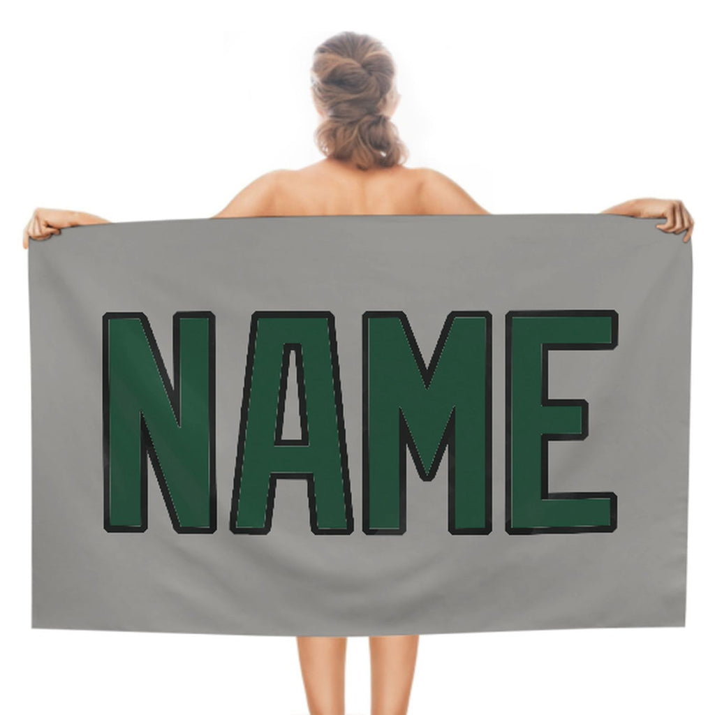 Custom Gray Green Beach Towel