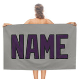 Custom Gray Purple Beach Towel