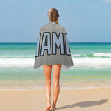 Custom Gray Light Blue Beach Towel