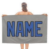 Custom Gray Sky Blue Beach Towel