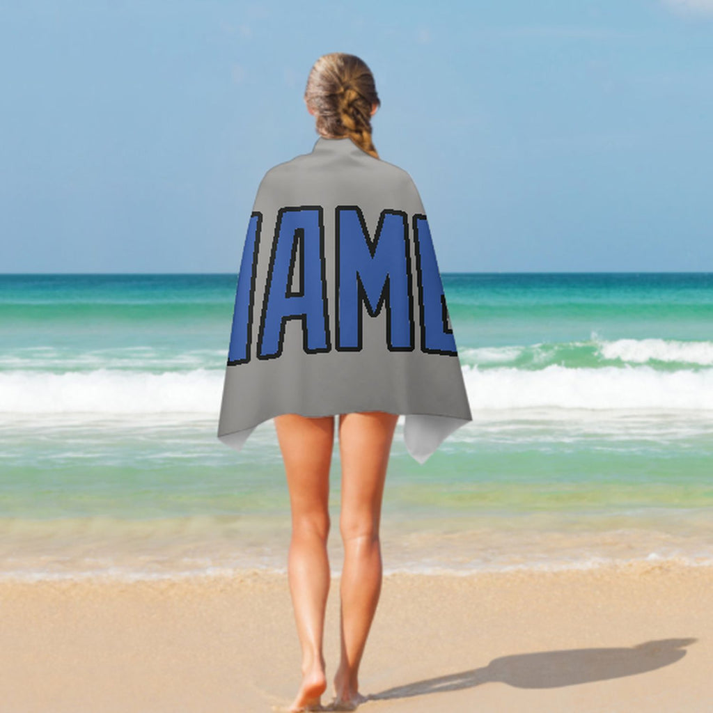 Custom Gray Sky Blue Beach Towel