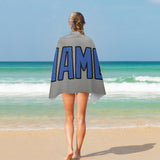 Custom Gray Sky Blue Beach Towel