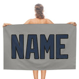 Custom Gray Blue Beach Towel