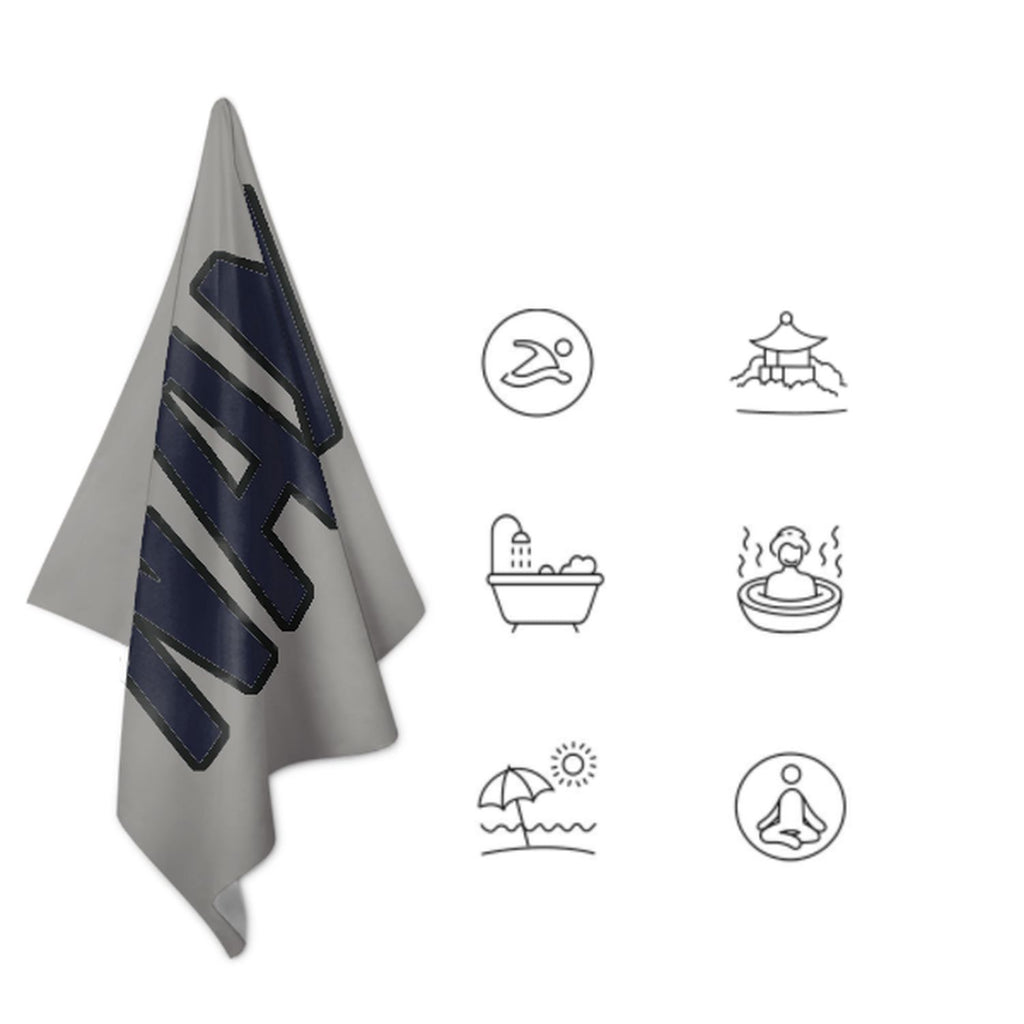 Custom Gray Navy Beach Towel