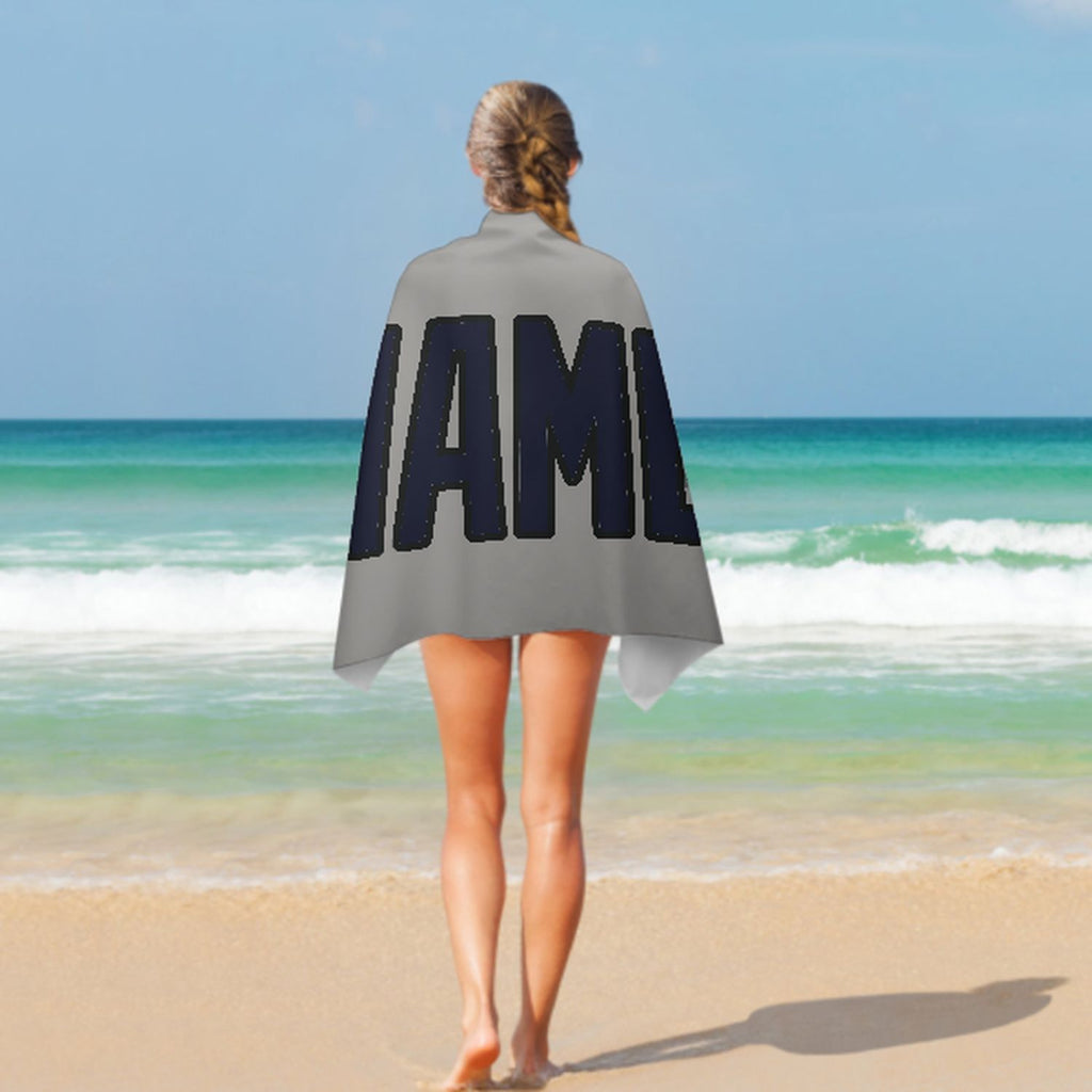 Custom Gray Navy Beach Towel
