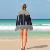 Custom Gray Navy Beach Towel