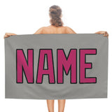 Custom Gray Pink Beach Towel