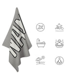 Custom Gray White Beach Towel