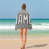 Custom Gray White Beach Towel