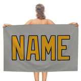 Custom Gray Yellow Beach Towel