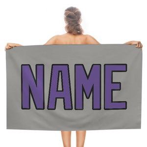 Custom Gray Light Purple Beach Towel