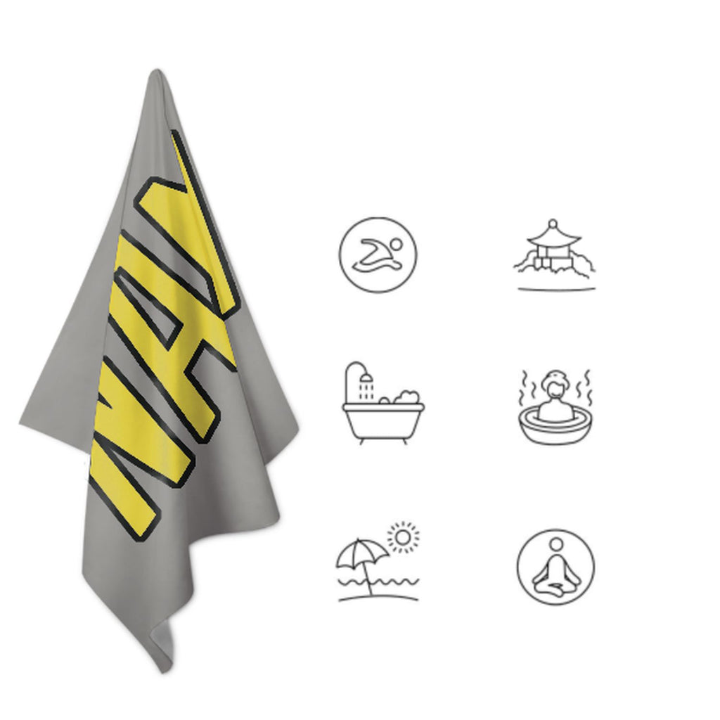 Custom Gray Light Yellow Beach Towel