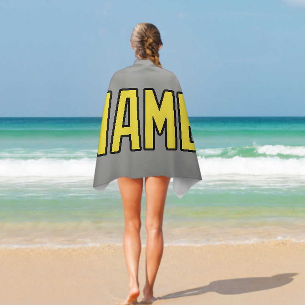 Custom Gray Light Yellow Beach Towel
