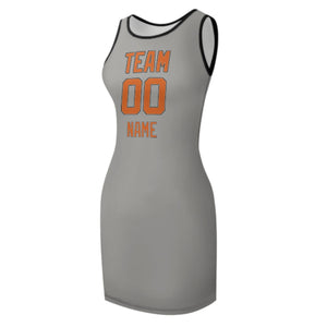 Custom Gray Orange Sleeveless Vest Dress