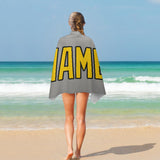 Custom Gray Gold Beach Towel