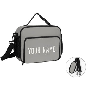 Custom Gray White Lunch Bag