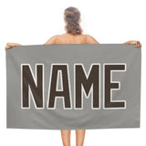 Custom Gray Brown Beach Towel