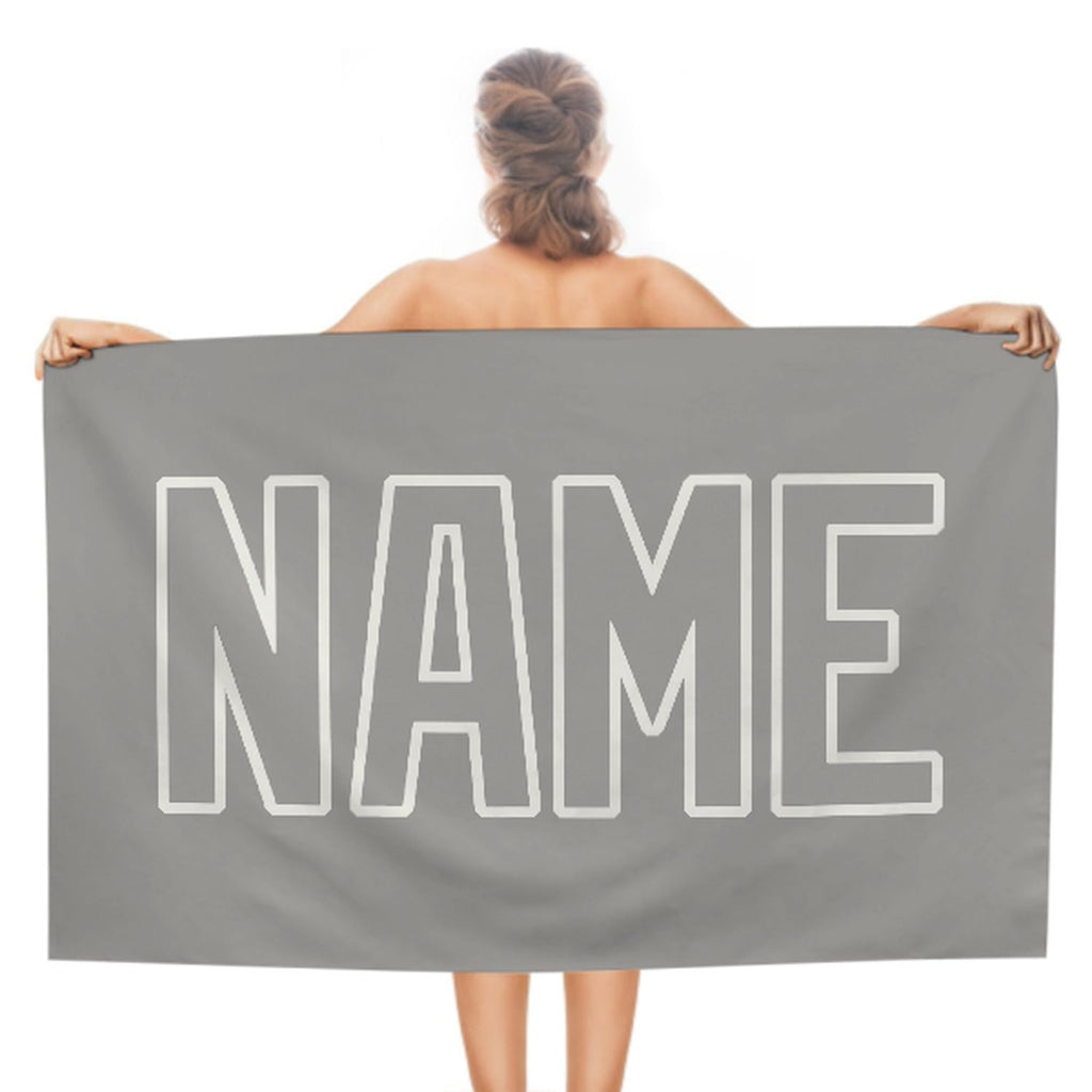 Custom Gray Gray Beach Towel