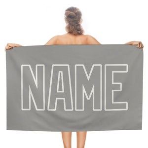 Custom Gray Gray Beach Towel