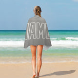Custom Gray Gray Beach Towel