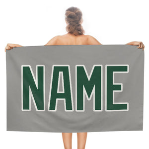 Custom Gray Green Beach Towel