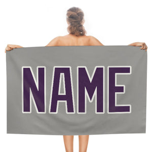 Custom Gray Purple Beach Towel