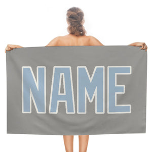 Custom Gray Light Blue Beach Towel