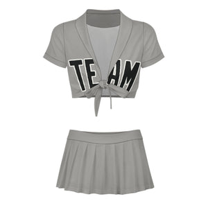Custom Gray Black Cheerleading Uniform Set