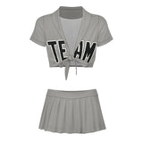 Custom Gray Black Cheerleading Uniform Set