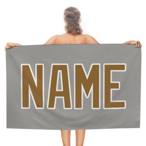 Custom Gray Khaki Beach Towel