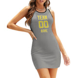 Custom Gray Light Yellow Sleeveless Vest Dress