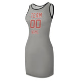 Custom Gray Copper Rose Sleeveless Vest Dress