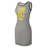 Custom Gray Gold Sleeveless Vest Dress