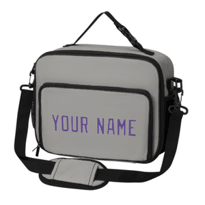 Custom Gray Light Purple Lunch Bag