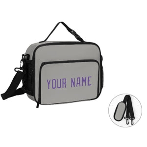 Custom Gray Light Purple Lunch Bag