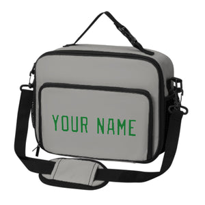 Custom Gray Emerald Green Lunch Bag