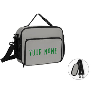 Custom Gray Emerald Green Lunch Bag