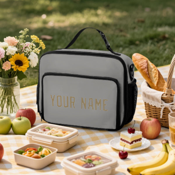 Custom Gray Light Khaki Lunch Bag