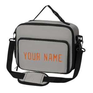Custom Gray Orange Lunch Bag