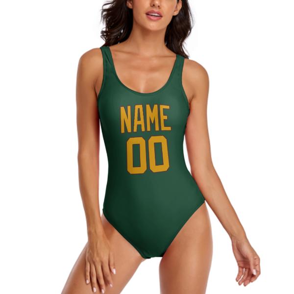 Custom Green Yellow Swimsuit