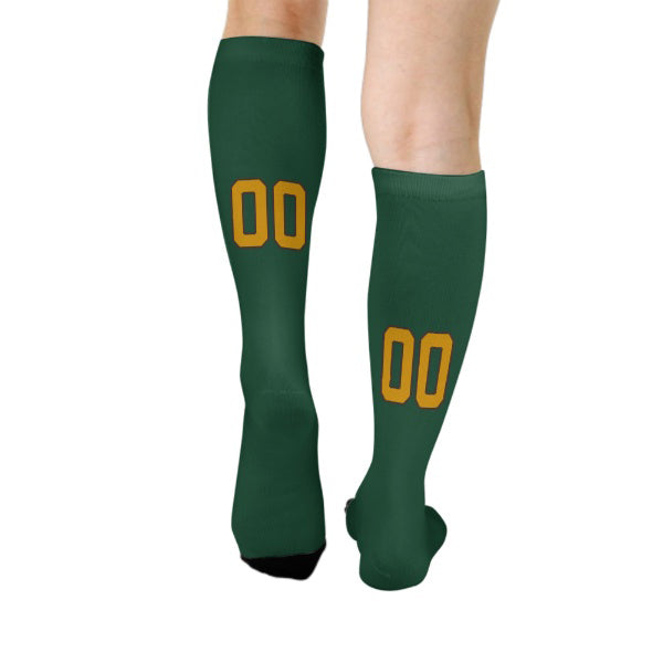 Custom Green Yellow Knee-High Sock