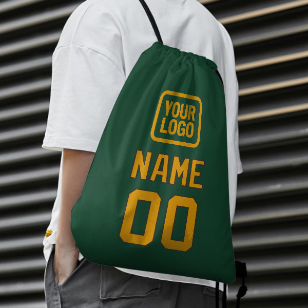 Custom Green Yellow Drawstring Bag