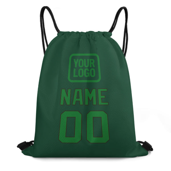 Custom Green Emerald Green Drawstring Bag