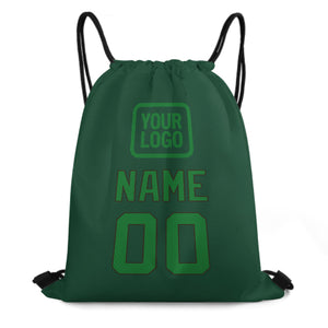 Custom Green Emerald Green Drawstring Bag