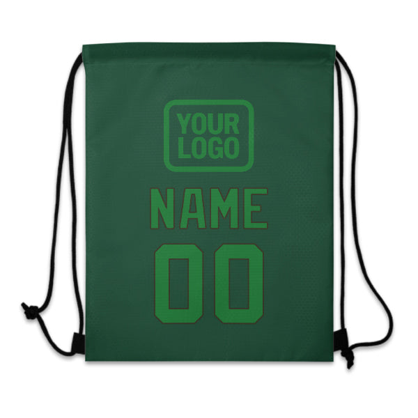 Custom Green Emerald Green Drawstring Bag