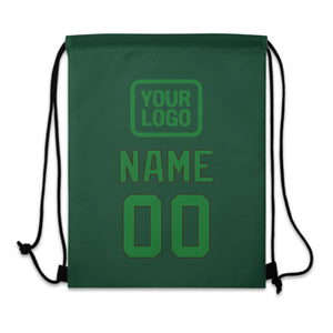 Custom Green Emerald Green Drawstring Bag