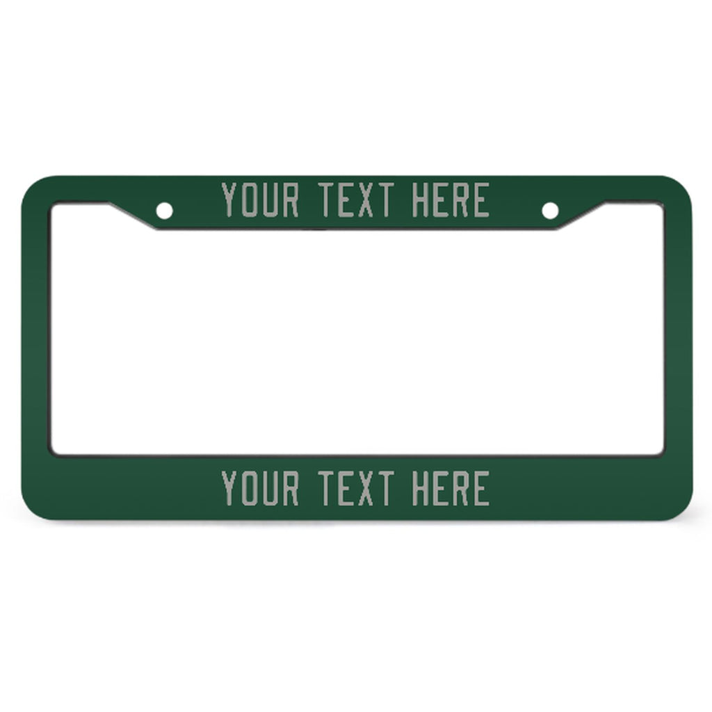 Custom Green Gray License Plate Frame