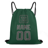 Custom Green Dark Grey Drawstring Bag