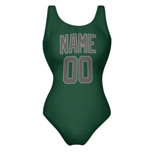 Custom Green Dark Grey Swimsuit