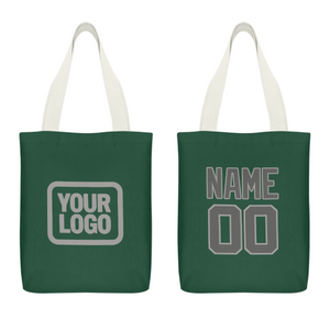 Custom Green Dark Grey Canvas Tote Bag